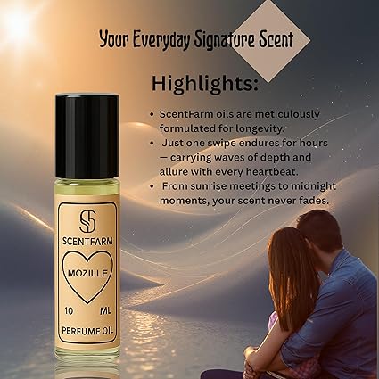 Mozille Perfume Body Oil – Concentrated, Alcohol-Free & Long-Lasting Amber Blend Roll-on Cologne, Bold Pheromone Fragrance for Women. 10ML