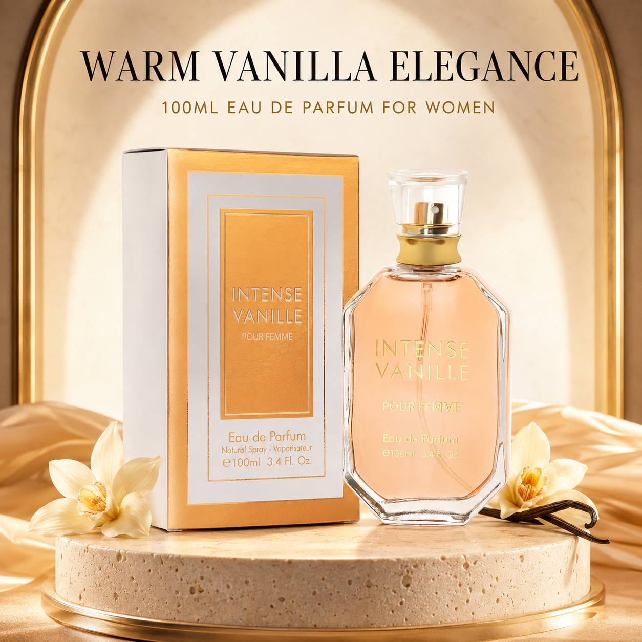 Intense Vanille EDP for Women LongLasting Scent 100ml 3.4oz Warm Vanilla Perfume