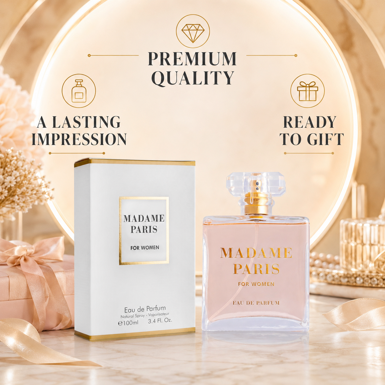 Madame Paris Eau de Parfum for Women Scent 100ml Floral Citrus Patchouli Spray
