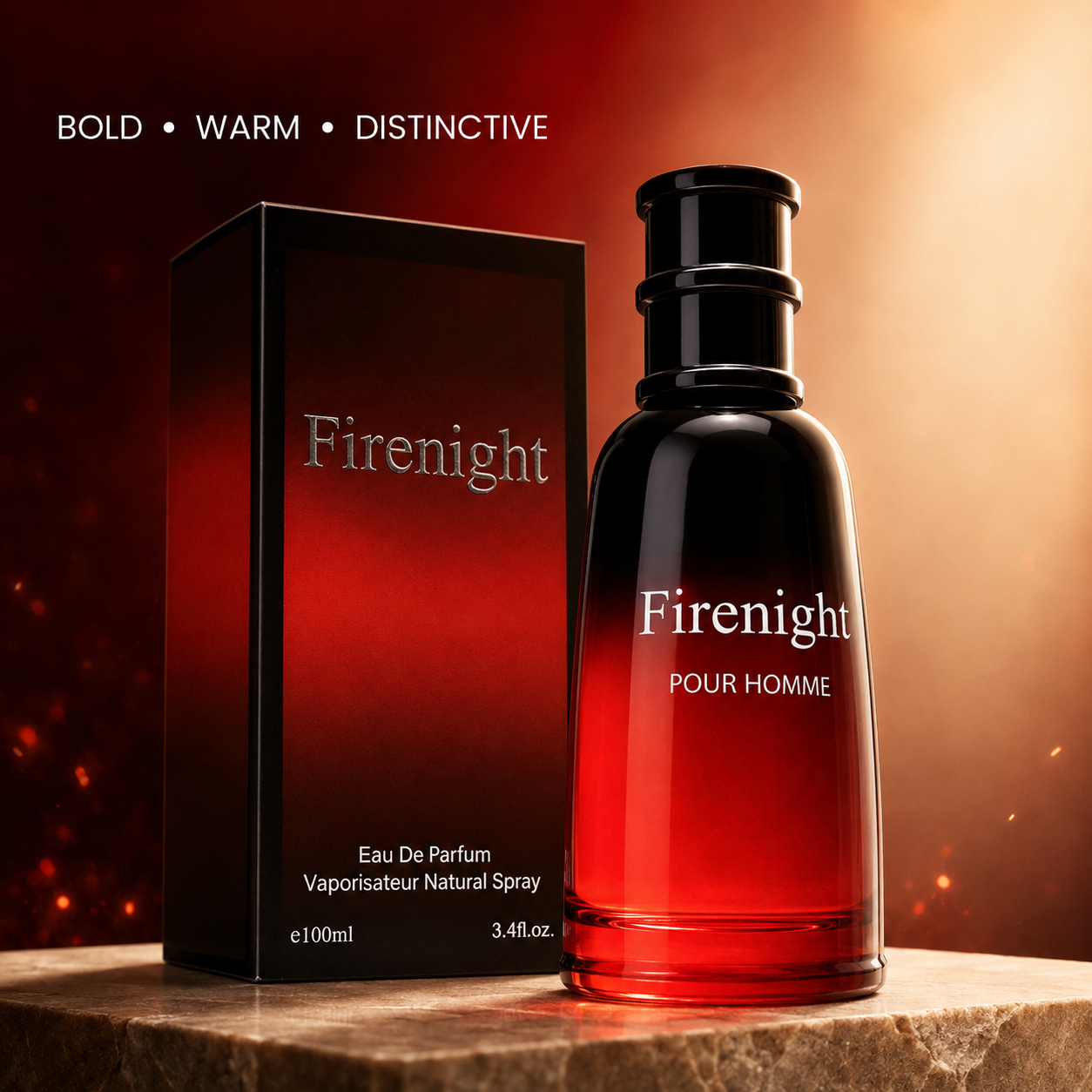 Firenight EDP for Men & Women 100ml 3.4oz Long Lasting Spicy Leather Woody Cologne