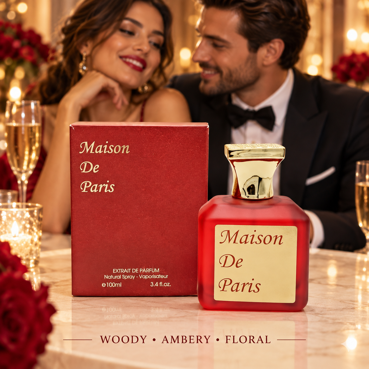 Maison De Paris Extrait de Parfum 100ml 3.4oz Unisex Amber Woody Floral Spray