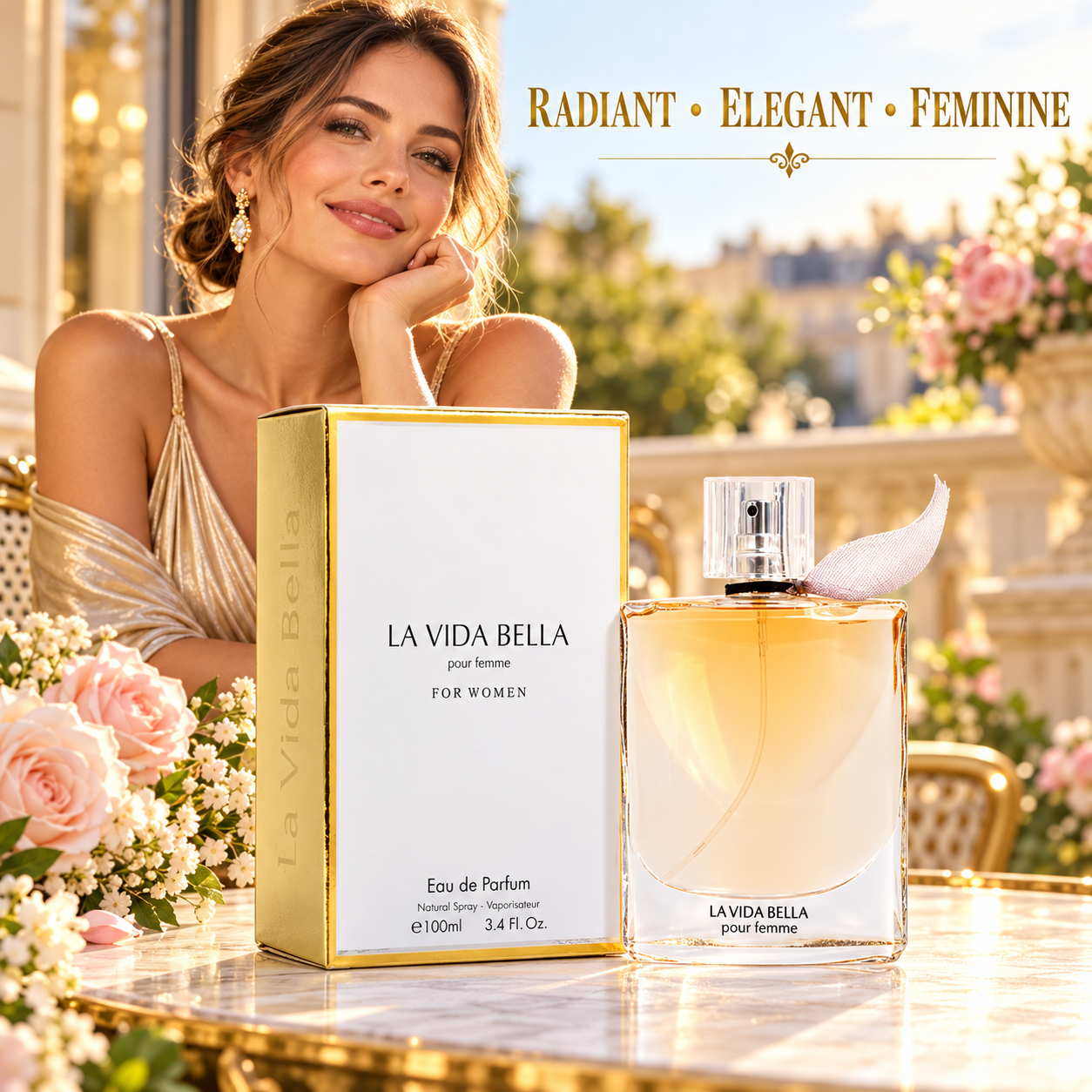 La Vida Bella Pour Femme Eau de Parfum Women 3.4 oz 100ml Floral Gourmand Perfume Spray