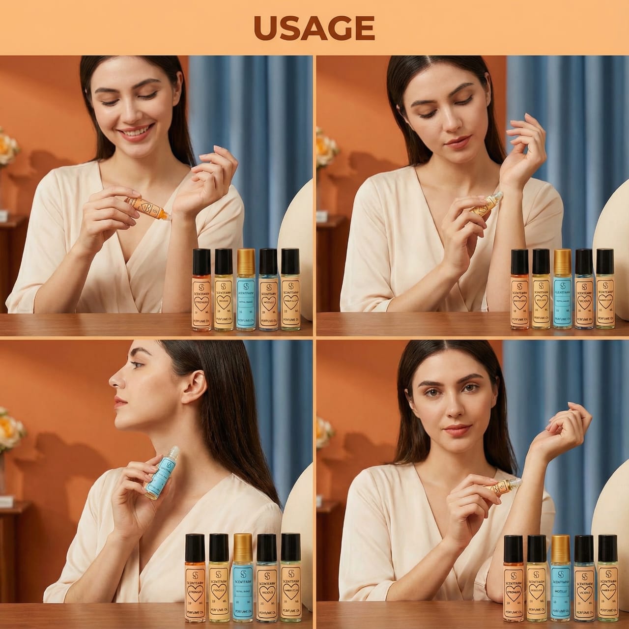 Perfume Body Oil Set for Men & Women – 5 x 10ml Luxury Roll-On Fragrance Oils | Long Lasting, Alcohol-Free, Travel-Friendly,(Stronger, Mozille, Royal Image, Vicious,Amber Eclipse)